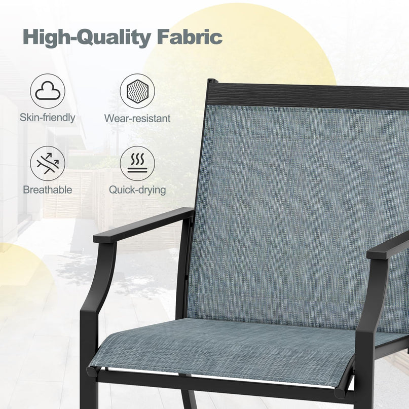 Giantex Patio Chairs Set of 2, All Weather Resistant Outdoor Chairs for Front Porch Lawn Garden Yard