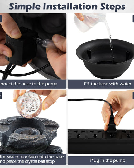 Giantex Stacked Rock Cascade Tabletop Water Fountain for Office Home Relaxation