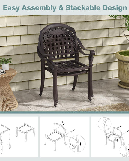 Giantex Stackable Outdoor Chairs Set of 4