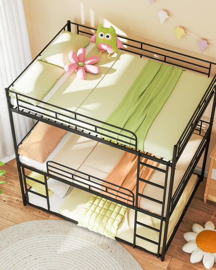 Giantex Full Metal Bunk Bed Frame with Dual Ladders & Safety Guardrails for Teens Adults