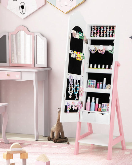 CHARMAID Kids Jewelry Organizer with Full Length Mirror