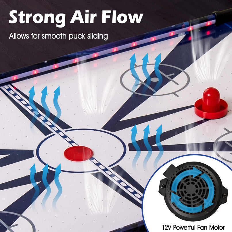 Giantex 54" Air Hockey Table - Arcade Hockey Table Gaming Set w/LED Electronic Scoring & Lights, 2 Pucks, 2 Pushers