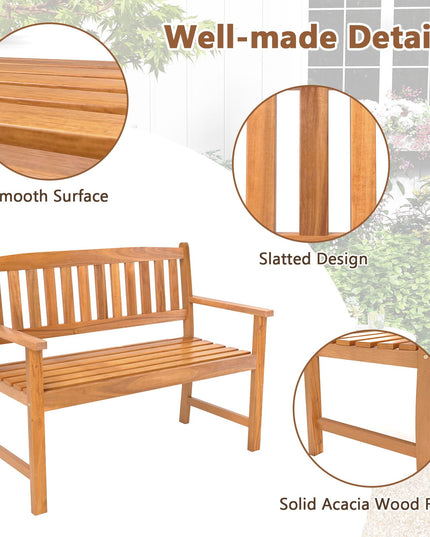 Giantex 2 Person Outdoor Bench w/Ergonomic Backrest