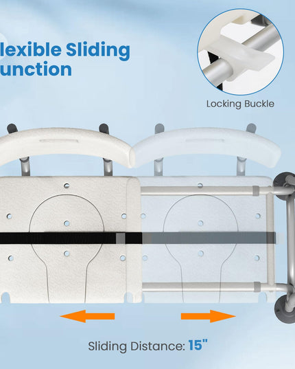 Giantex Sliding Tub Transfer Bench for Bathtub with Adjustable Height