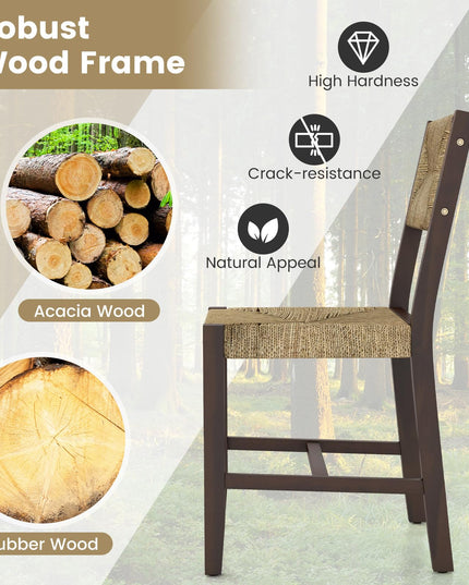 Giantex Rattan Dining Chair, Farmhouse Cane Side Chairs