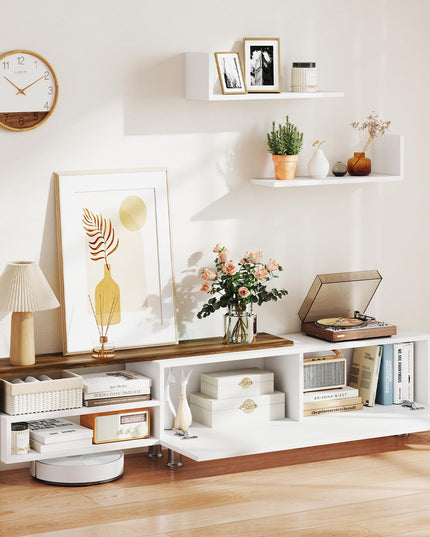 Giantex 80 Inch TV Stand and 2 Floating Shelves Set