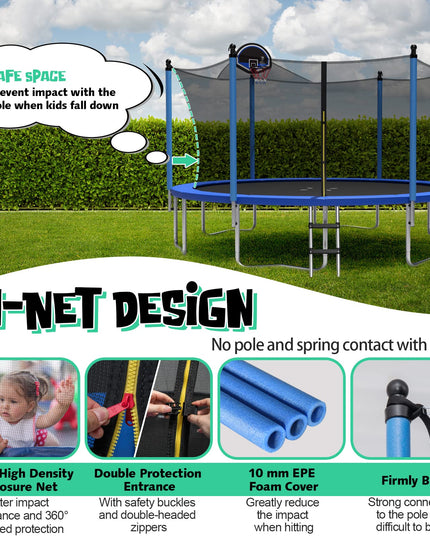 Trampoline with Basketball Hoop - Giantex