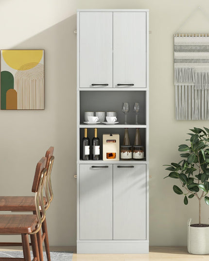Giantex Kitchen Pantry Cabinet, 75” Tall Freestanding Cupboard with Doors & Shelves