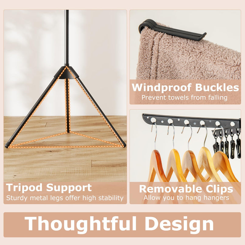 Giantex Tripod Clothes Drying Rack for Laundry Room