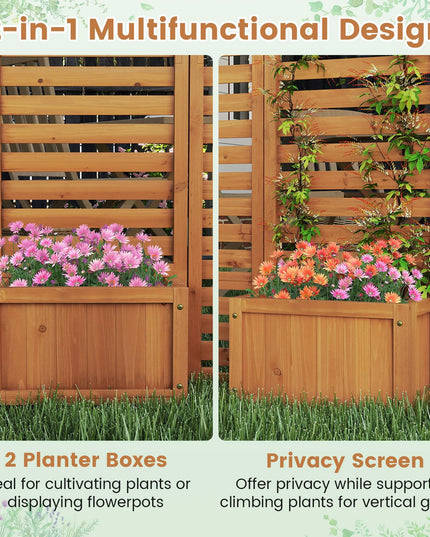 Giantex Outdoor Privacy Screen with Planter Box