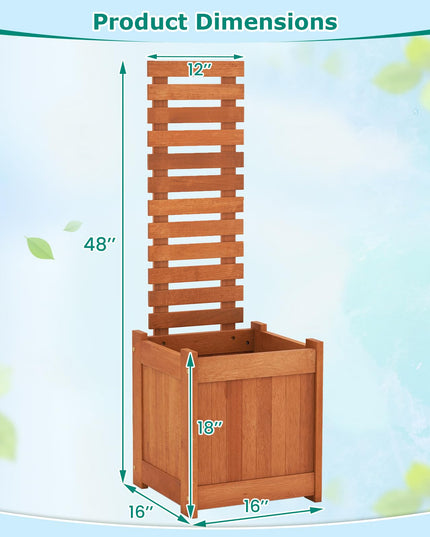 Giantex Wood Raised Garden Bed with Trellis