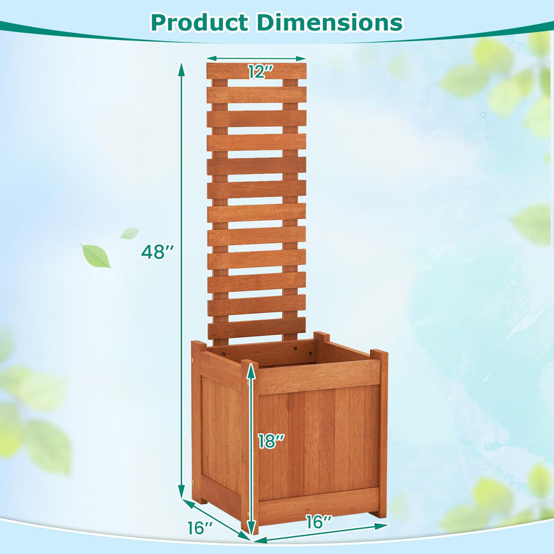 Giantex Wood Raised Garden Bed with Trellis