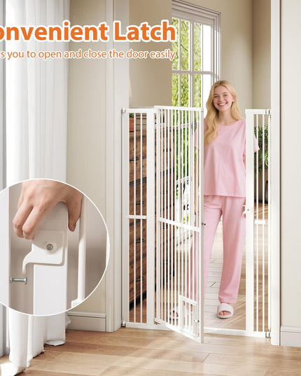 Giantex 59'' Extra Tall Pet Gate for Large Dogs & Cats | Adjustable 30.5''–41'' Wide Dog Gate
