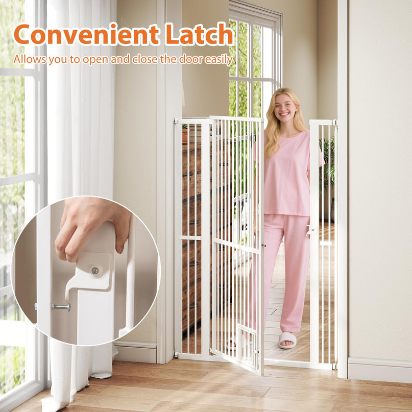 Giantex 59'' Extra Tall Pet Gate for Large Dogs & Cats | Adjustable 30.5''–41'' Wide Dog Gate