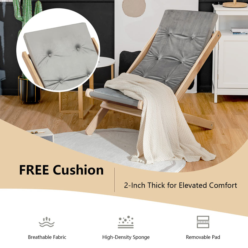 Giantex Outdoor Lounge Chair Indoor Living Room Chaise Lounge with 3 Adjustable Positions