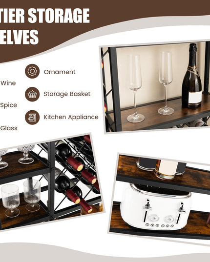 Giantex 27-Bottle Wine Rack Freestanding Floor, Industrial Metal Wine Storage Rack