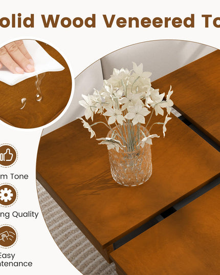 Giantex Table Basse Carrée 80 cm, Table d'Appoint Moderne du Milieu du Siècle
