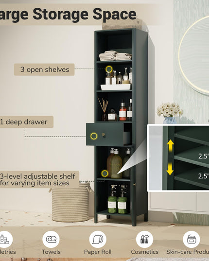 Giantex 67" Tall Bathroom Cabinet for Small Spaces