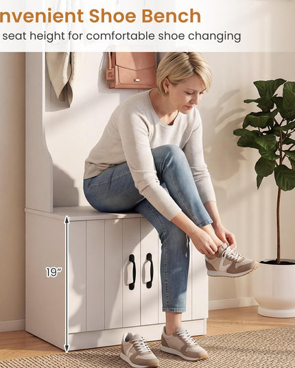 Giantex 3 in 1 Hall Tree with Bench and Shoe Storage