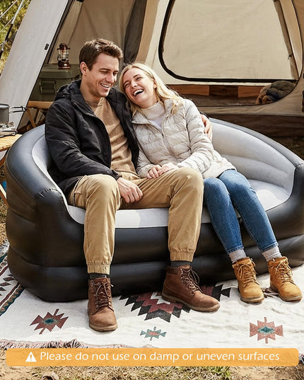 Giantex Inflatable Loveseat Couch | Portable & Foldable 2-Seater Air Sofa for Adults w/Armrests