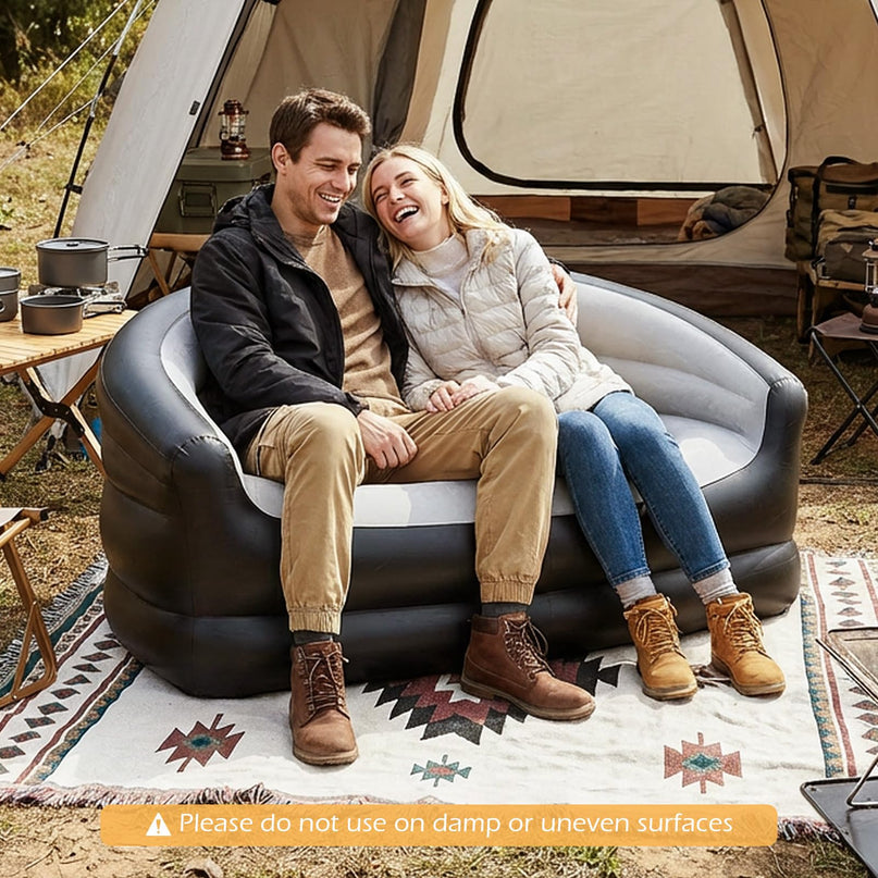 Giantex Inflatable Loveseat Couch | Portable & Foldable 2-Seater Air Sofa for Adults w/Armrests