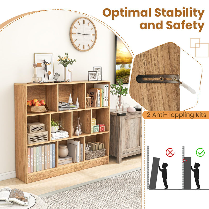 Giantex 4-Tier Freestanding Bookshelf with 10 Open Compartments ( 47.5" x 9.5" x 41" )