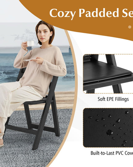 Chaises d'événement portables en résine Giantex avec siège rembourré