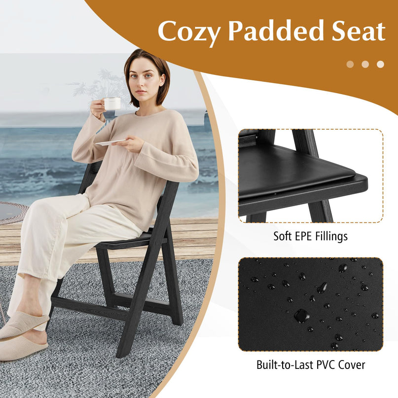 Giantex Portable Resin Event Chairs with Padded Seat