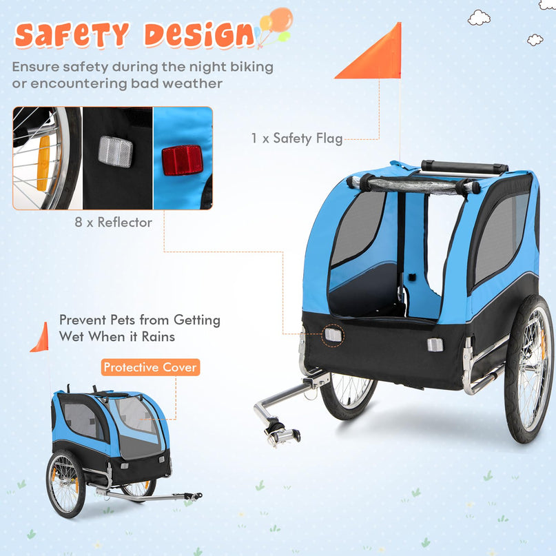 Giantex Dog Bike Trailer Pet Stroller, Small Medium Dog Bicycle Trailer Carrier Wagon