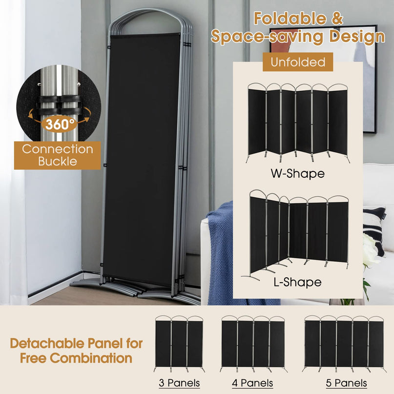 Giantex 6.2Ft Folding 6 Panel Room Divider for Home Office