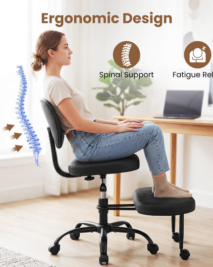 Giantex Ergonomic Criss Cross Meditation Chair with Wheels