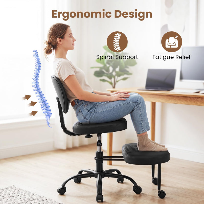 Giantex Ergonomic Criss Cross Meditation Chair with Wheels