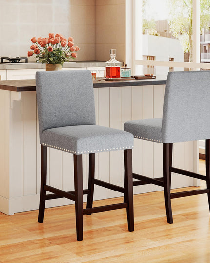 Giantex Modern Bar Stools Set of 2/4 26" Upholstered Counter Height Bar Stools
