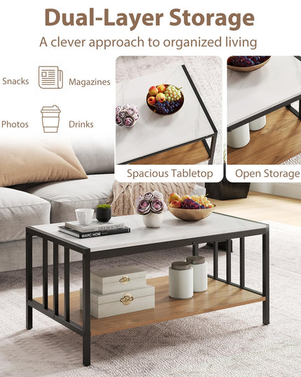 Giantex 2-Tier Coffee Table with Storage