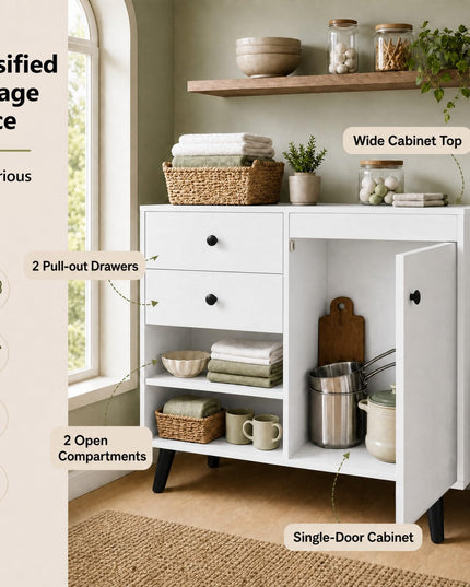 GIANTEX 31" Wooden Buffet Cabinet with Storage (1/2)
