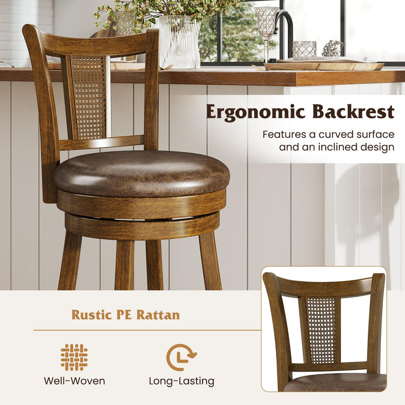 Giantex 25"/30" Bar Stools Set of 2/4 for Kitchen Island Dining Room Pub