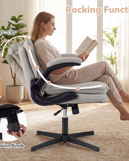 Giantex Ergonomic Criss Cross Chair with Flip-up Arms