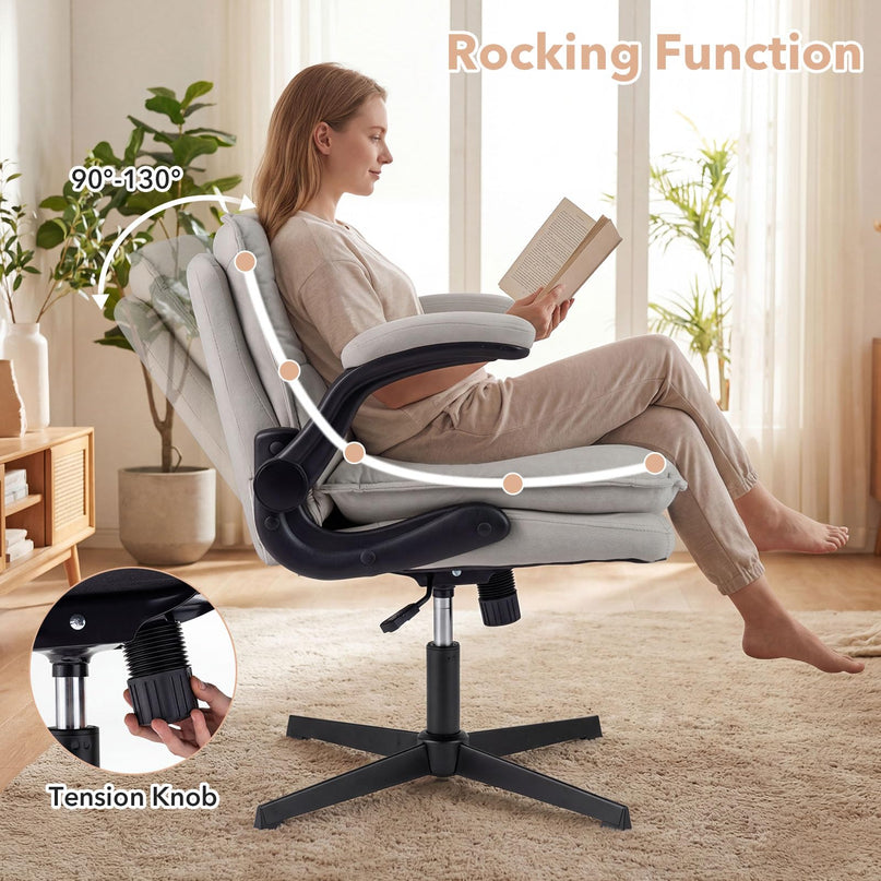 Chaise ergonomique Giantex Criss-Cross avec accoudoirs relevables