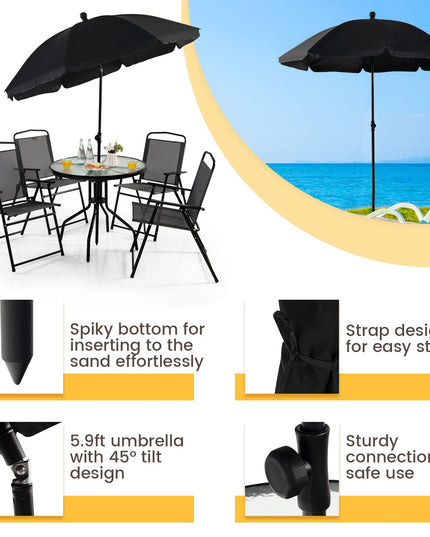 Giantex 6 Pieces Patio Dining Furniture Set