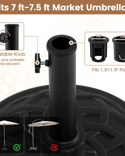GIANTEX 20 lbs Patio Umbrella Base 16.5" Heavy Duty Outdoor Stand