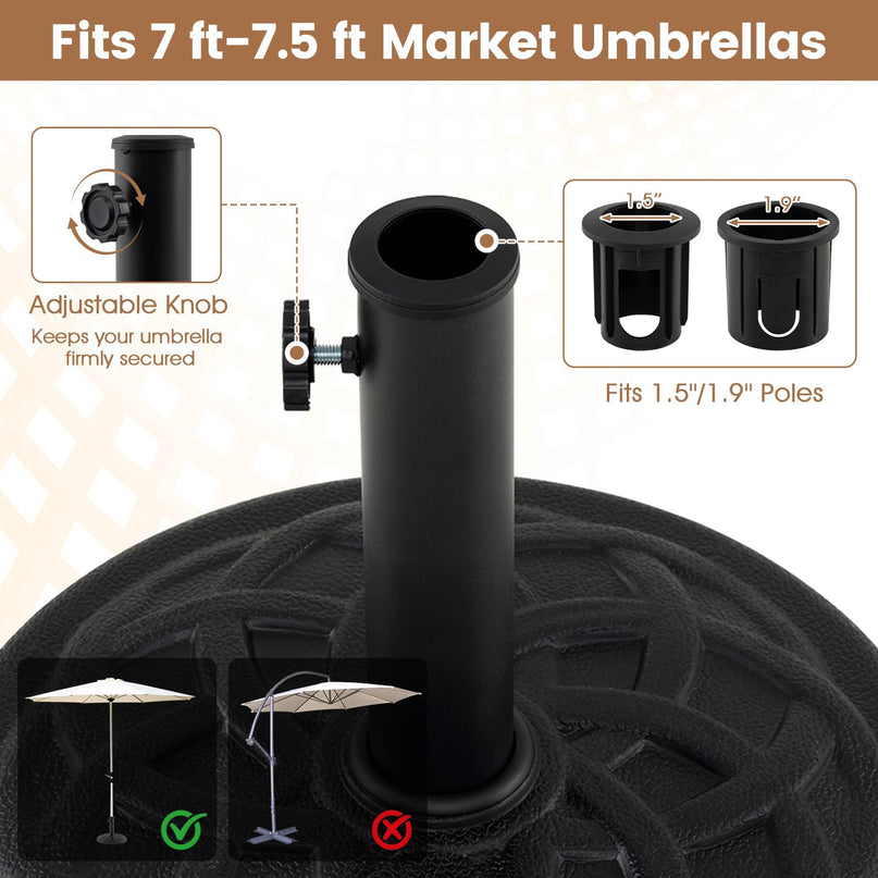 GIANTEX 20 lbs Patio Umbrella Base 16.5" Heavy Duty Outdoor Stand