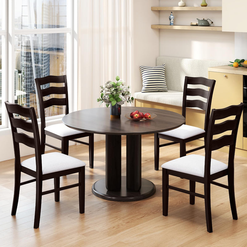 Giantex Wooden Dining Chairs Set of 2/4 with Rubber Wood Legs