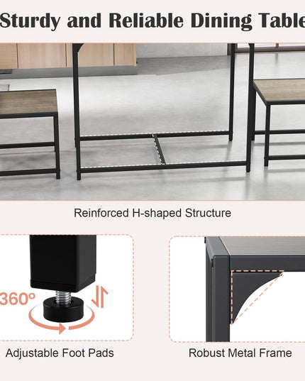 Giantex 3 Piece Dining Table Set for 2