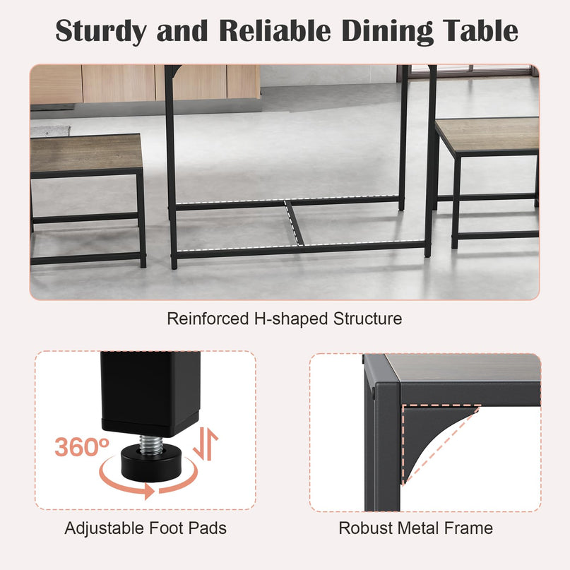 Giantex 3 Piece Dining Table Set for 2