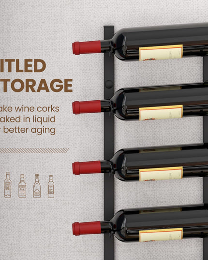 Giantex Wall Mounted Wine Rack for 9-Bottles, Metal Wall Wine Racks Organizer