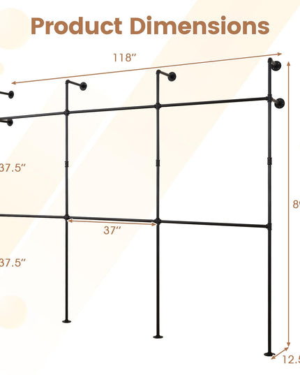 Giantex Industrial Pipe Clothing Rack for Wardrobe Closet