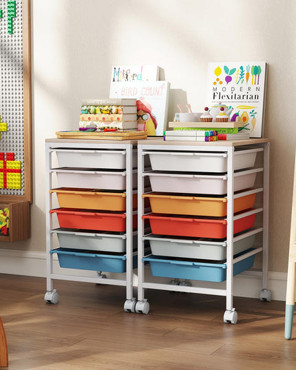 Giantex Rolling Storage Cart with 6 Drawers Utility Cart（22.5"H）