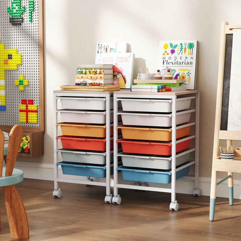 Giantex Rolling Storage Cart with 6 Drawers Utility Cart（22.5"H）