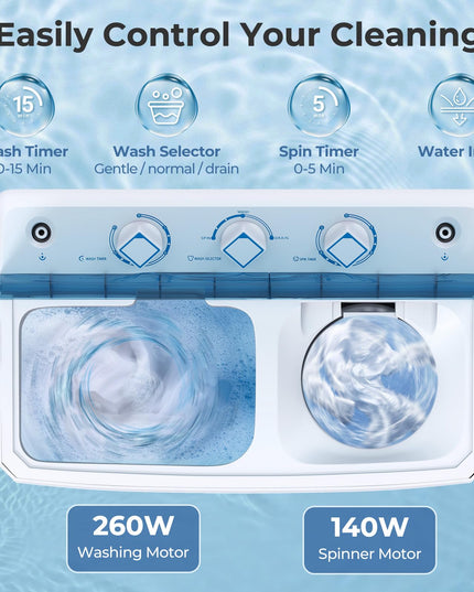 Giantex Washing Machine Twin Tub 12Lbs Washing and 8Lbs Spinning