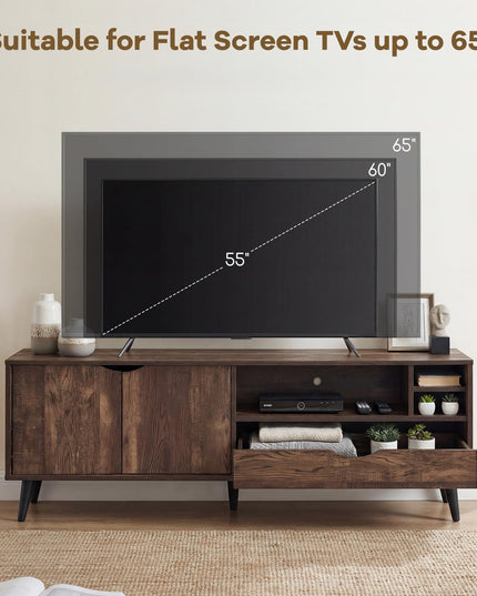 Giantex TV Stand for TVs up to 65 Inches Rustic Entertainment Center